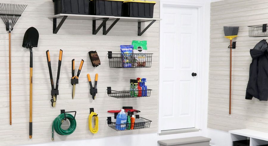 Comprehensive Garage Storage Solution Featuring MKE Slatwall System